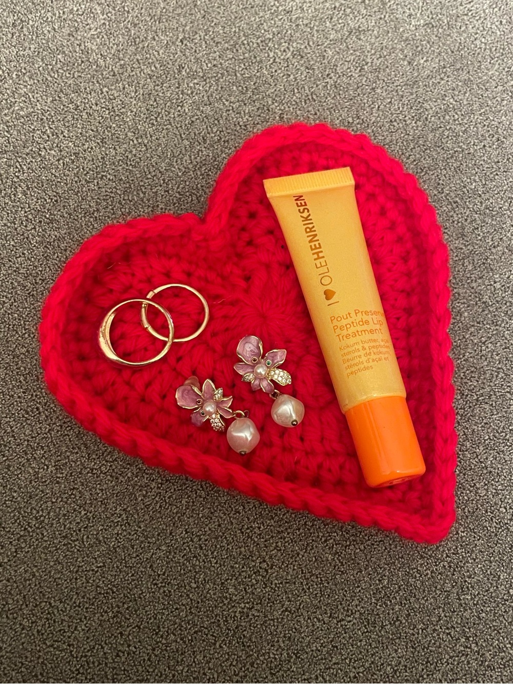 Handmade Crochet Heart Trinket Dish
